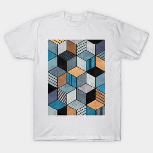 Colorful Concrete Cubes 2 - Blue, Grey, Brown T-Shirt